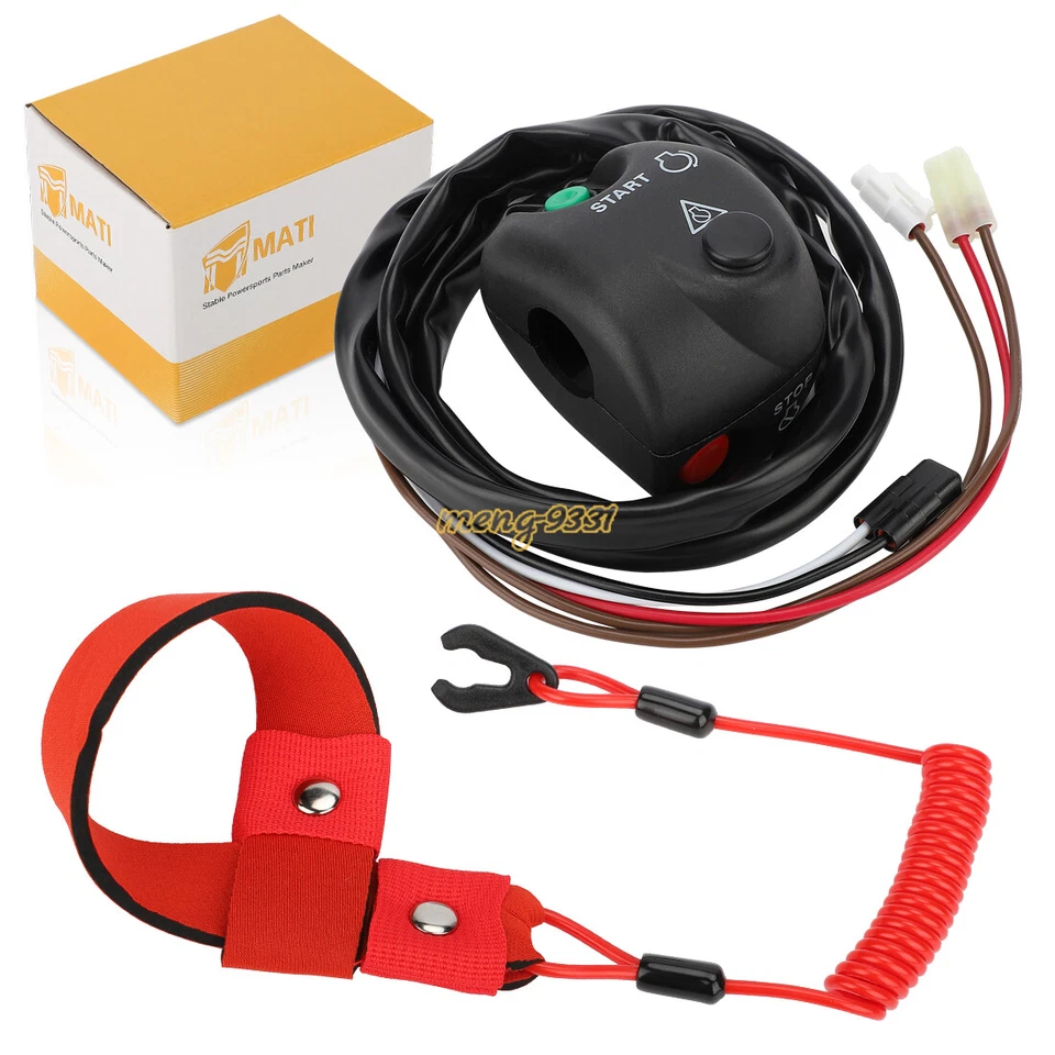 Interruptor de parada de arranque de manillar con cordón para Yamaha Waverunner XLT1200 XA1200 Foto 4 de 4