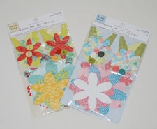 Heidi Grace Multicolor Flowers & Buttons Fabric Art Scrapbooking Embellishments