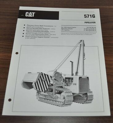Caterpillar 571G Pipelayer Tractor Specification Technical Cat Brochure Prospekt