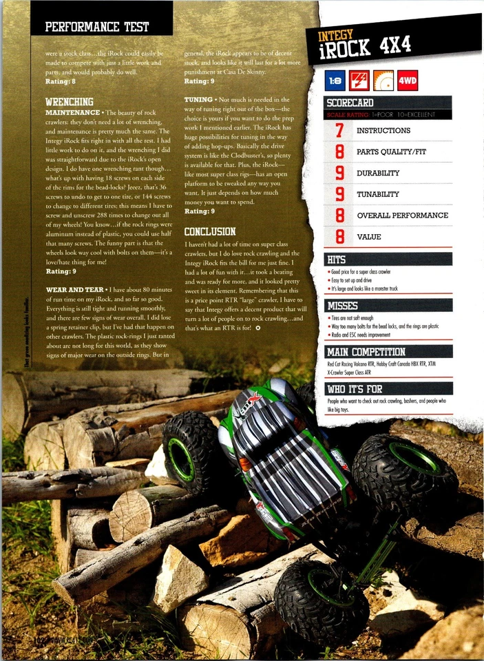 Integy iRock 4x4 1/8 Rock Crawler Print Ad Wall Art Decor Ephemera Spec Sheets - Image 2 of 2
