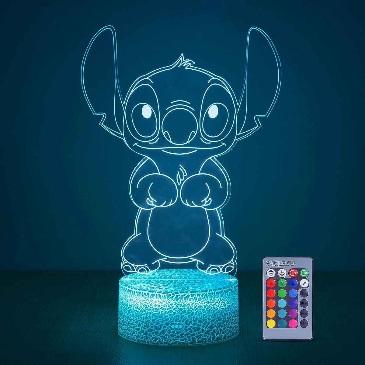 3D Illusion Stitch Night Light: Stitch Gifts Light with Remote Control and  Smart