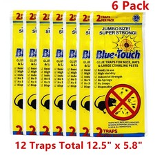 12 Traps 6 Pack Blue Touch Sticky Mouse Traps, Mouse Glue Board Professional