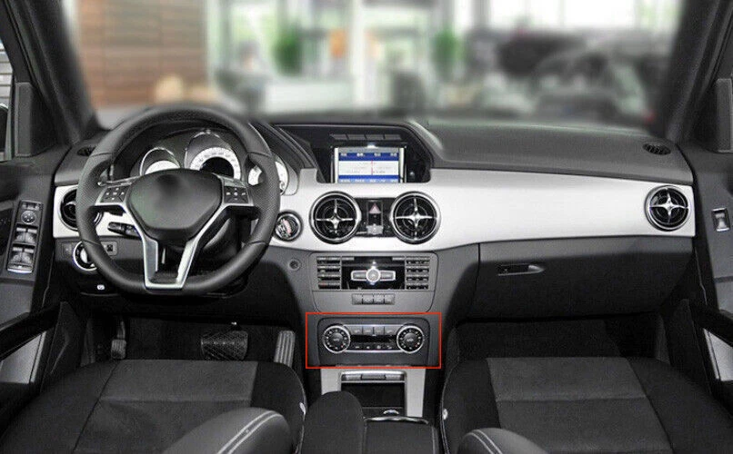 Cubierta de control de interruptor de CA para consola de fibra de carbono para Mercedes-Benz GLK 2013-15 Foto 3 de 4