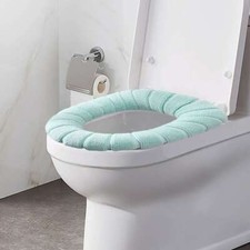 Toilet Seat Cover Soft Thicker Warmer Stretchable Washable Cushion Mat Bathroom