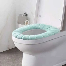 Toilet Seat Cover Soft Thicker Warmer Stretchable Washable Cushion Mat Bathroom