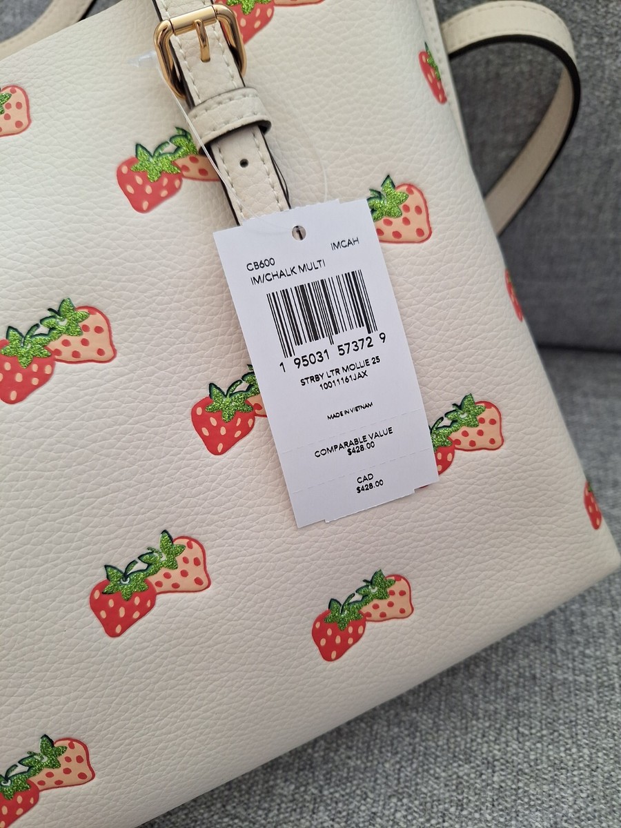 NWT Coach Mollie Tote 25 With Strawberry Print CB600 | eBay