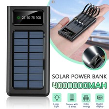 Super 20000mAh 4 USB Portable Charger Solar Power Bank For Cell Phone