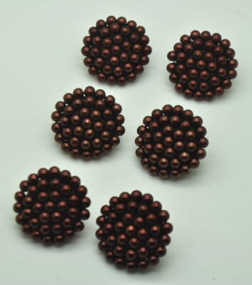 wholesale lot of 3 paires brown Faux Pearl Bead Button ClipOn handmade Earrings