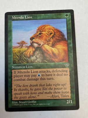 Mtenda Lion - Magic the Gathering MTG Mirage Single Card | eBay Mtenda Lion - Magic the Gathering MTG Mirage Single Card | eBay