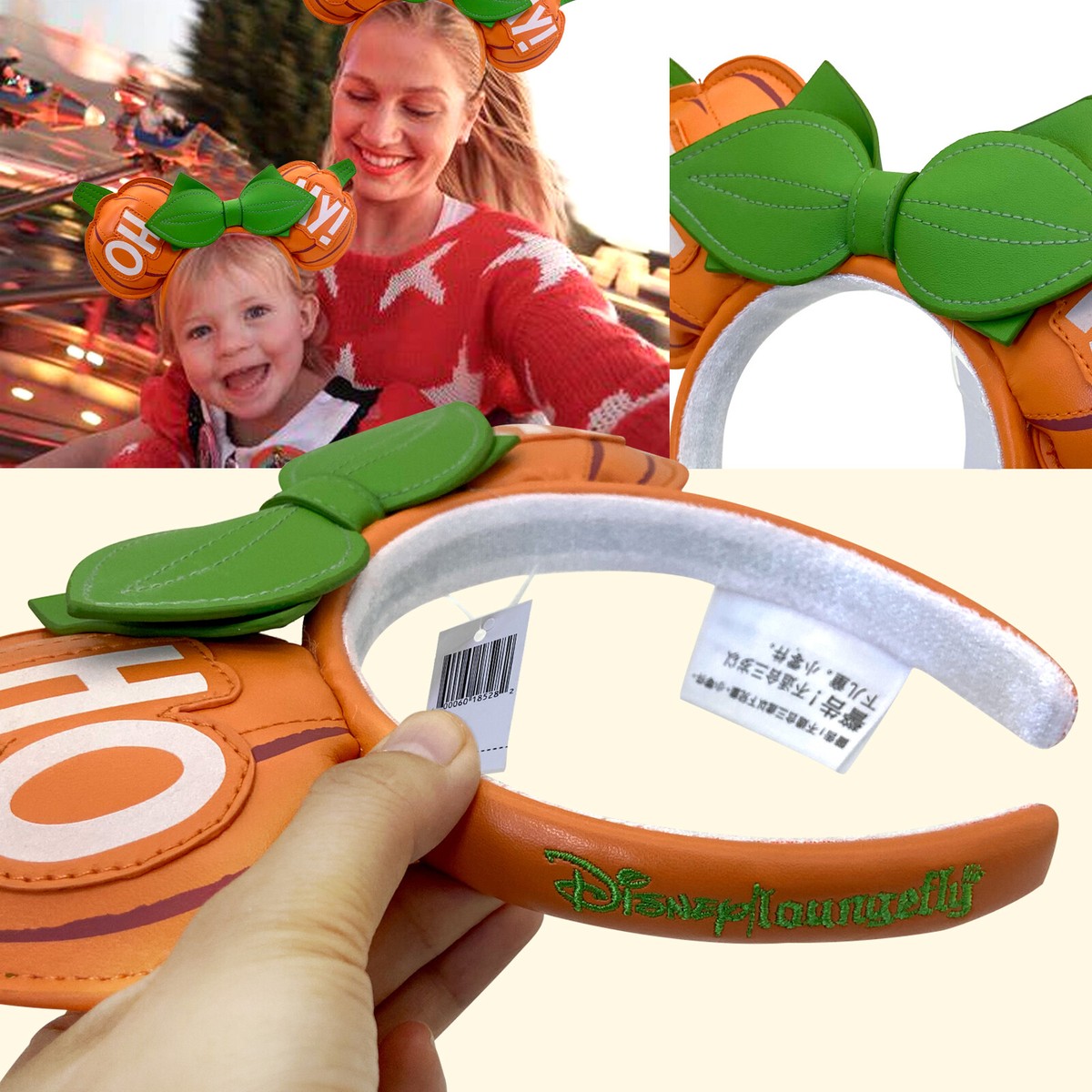 NEW Loungefly Disney Pumpkin Minnie Mouse Oh My Adult Ears Headband Available at the @disneystore * Minnie Mouse Pumpkin Spice  main image 2