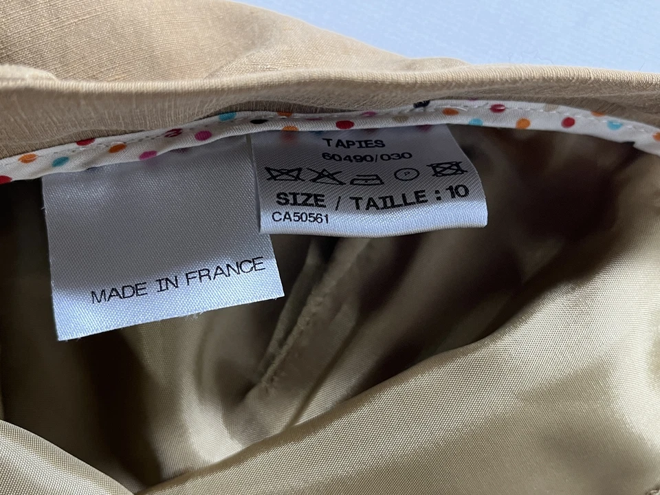 Womens Bernard Zins Brown Cotton Dress Slacks Made in France Size 10 NEW - Image 2 of 4