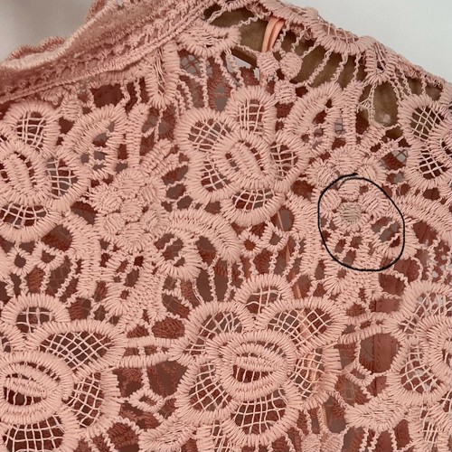 Nanette Lepore Womens Lace Sleeveless Top Size L Pink Floral Mock Neck Back Zip - Picture 8 of 11