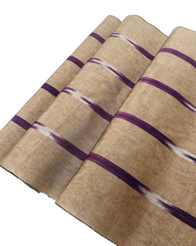 Moire Bronze - Purple Ikat Silk Luxurious Upholstery Ottoman Fabric By 2 Meters. - Picture 6 of 11