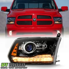 2013-2015 Ram 1500 2500 w/ Black Trim Projector Headlight Headlamp - Passenger
