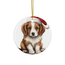 Nederlandse Kooikerhondje Puppy - Ceramic Christmas Ornament - Printed in USA