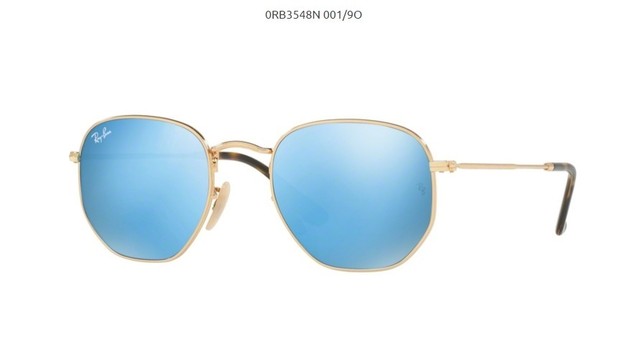 Ray-ban Occhiali da sole esagonale 3548n 001/9o Oro Azzurro Gradienti  Specchio for sale online | eBay
