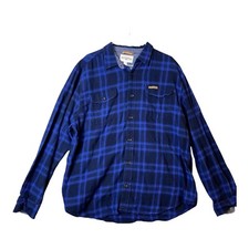 Field and Stream Buffalo Plaid Shirt Mens XXL Blue Long Sleeve Flannel