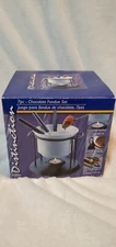 Trudeau Distinction 7 Piece Chocolate Fondue Set Open Box All Pieces Included 