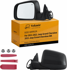Driver Side Mirror for 2011-2021 Jeep Grand Cherokee 5Pins Black