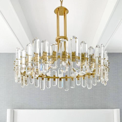 Crystorama Bolton 31"W Aged Brass 12-Light Crystal Chandelier - Picture 1 of 10
