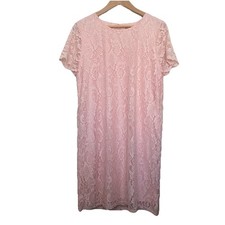 Juicy Couture Lace Dress Women XL Pink Floral Shift Romantic Dainty Cocktail
