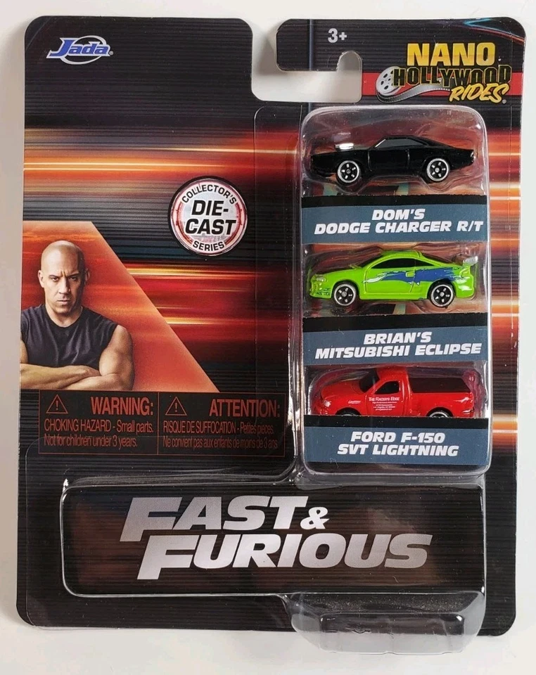 Lot Of 4 -12 Cars Jada Fast & Furious Nano Hollywood Rides Supra F150 Challenger - Image 2 of 4