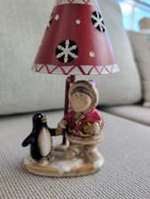 Vtg Yankee Candle Ceramic Tea Light Holder Little Girl With Penguin 2003 Vtg Yankee Candle Ceramic Tea Light Holder Little Girl With Penguin 2003
