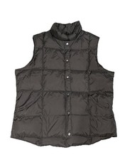 Lands End Down Puffer Vest Kids Large 14-16 Black EUC
