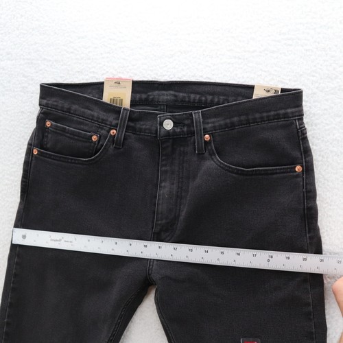 Levi's Jeans Men's 34x30 Black 502 Taper Fit Dark Wash Stretch Denim Preppy New - Picture 12 of 14