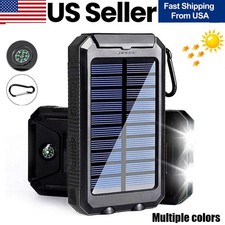 9000000mAh Solar Power Bank Portable Charger w/Flashlight/Compass For Cell Phone