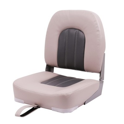 Deckpro Angler Low Back Boat Seat, Fold-Down Fishing Boat Seat Grey/
