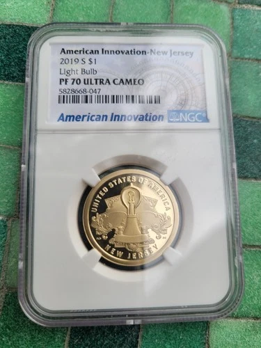 2019 S $1 American Innovation New Jersey Light Bulb NGC Proof 70 Ultra Cameo