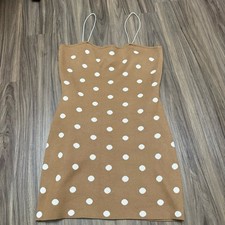 Cider women sz L knit polka dot mini dress bodycon