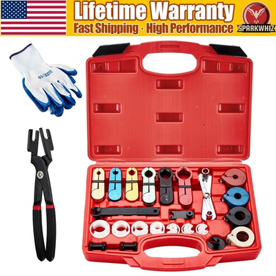 #ad 28Pcs Car Auto Air Conditioning Hose Fuel Pipe Line Disconnect A C Tool Remover $39.99