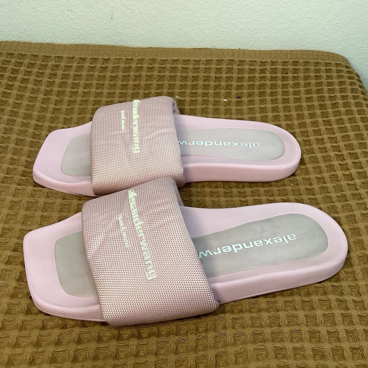 AW Pool Slide in BLACK | alexanderwang® Aw Pool Sandals - Alexander Wang - Nylon - Ivory display picture 1
