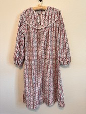 Vintage Lanz of Salzburg Flannel Heart Floral Print Nightgown sz M/L