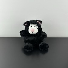 Russ Berrie Luvvies BEV Black  White Kitty Cat Small Plush  Beans 4.5  