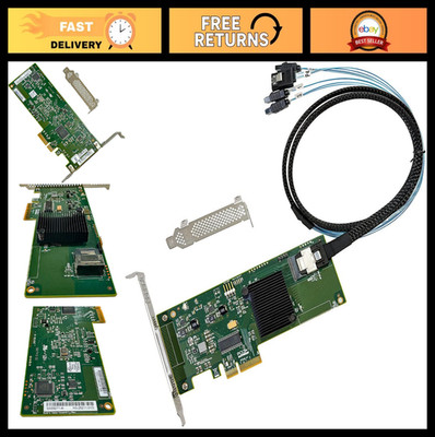 SAS HBA Card 4-Port PCIe SATA Expansion, 6Gb/s, SFF-8087 to SATA Cables for NAS