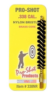 Pro-Shot 338NR Bore Brush .338 Cal Rifle #8-32 Thread Nylon Bristles Brass Core