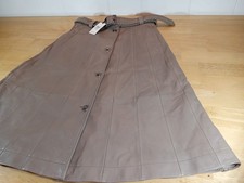 Falda de trinchera Coach Light Mocha de cuero con paneles talla 2 nueva icónica rara
