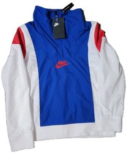 NWT Nike Half Zip Pullover Windbreaker Jacket Youth Medium Red White Blue 21x17