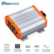 3000W DC to AC Power Inverter Pure Sine Wave 1500W 12V to 110V Converter Vehicle