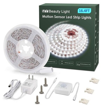 MY BEAUTY LIGHT Motion Activated LED Strip Lights, 16.4ft LED Light Strip wit...