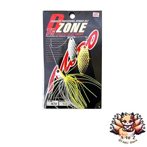 NEW Evergreen Spinnerbait D-Zone TG Double Willow Leaf 1/2oz White Chartreuse - Image 1