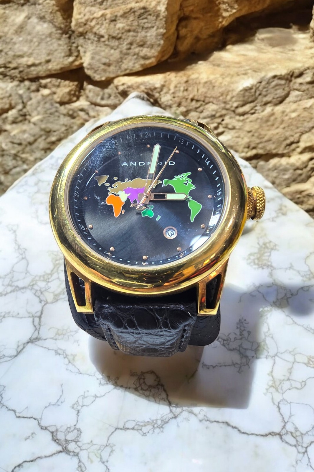 Android USA TIERRA, AD389,45mm MEN'S WORLD MAP, AUTOMATIC WATCH