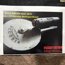 Star Trek  The USS Kelvin Class VII starship destroyer/scout resin model kit