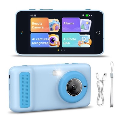 E teacher Digital Camera for Kids and Starters, AI Camera with Dual Lens, Cam...