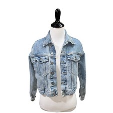 Calvin Klein Women's Vintage 90's Cropped Denim Jean Jacket S Small Made in USA