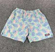 Vineyard Vines Swim Trunks Mens Medium Blue Sea Shells Beach Lined Drawstring