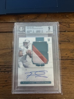 2020 National Treasures Tua Tagovailoa Holo Rookie Patch Auto RPA /25 BGS 9